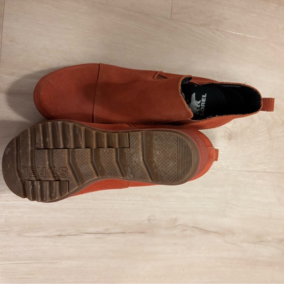 Women's Suede Ankle Boots - Rust/terracotta - Picture 3 of 5